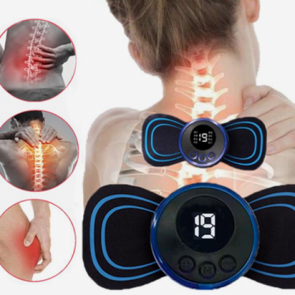 MASAJEADOR DE CUELLO EMS PARCHE ADHESIVO PARA MASAJE CERVICAL RECARGABLE 8 MODOS 19 ENGRANAJES INSTRUMENTO DE TERAPIA PU