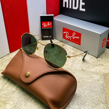 RAYBAN ROUND VERDE DORADA +ESTUCHE TIPO ORIGINAL