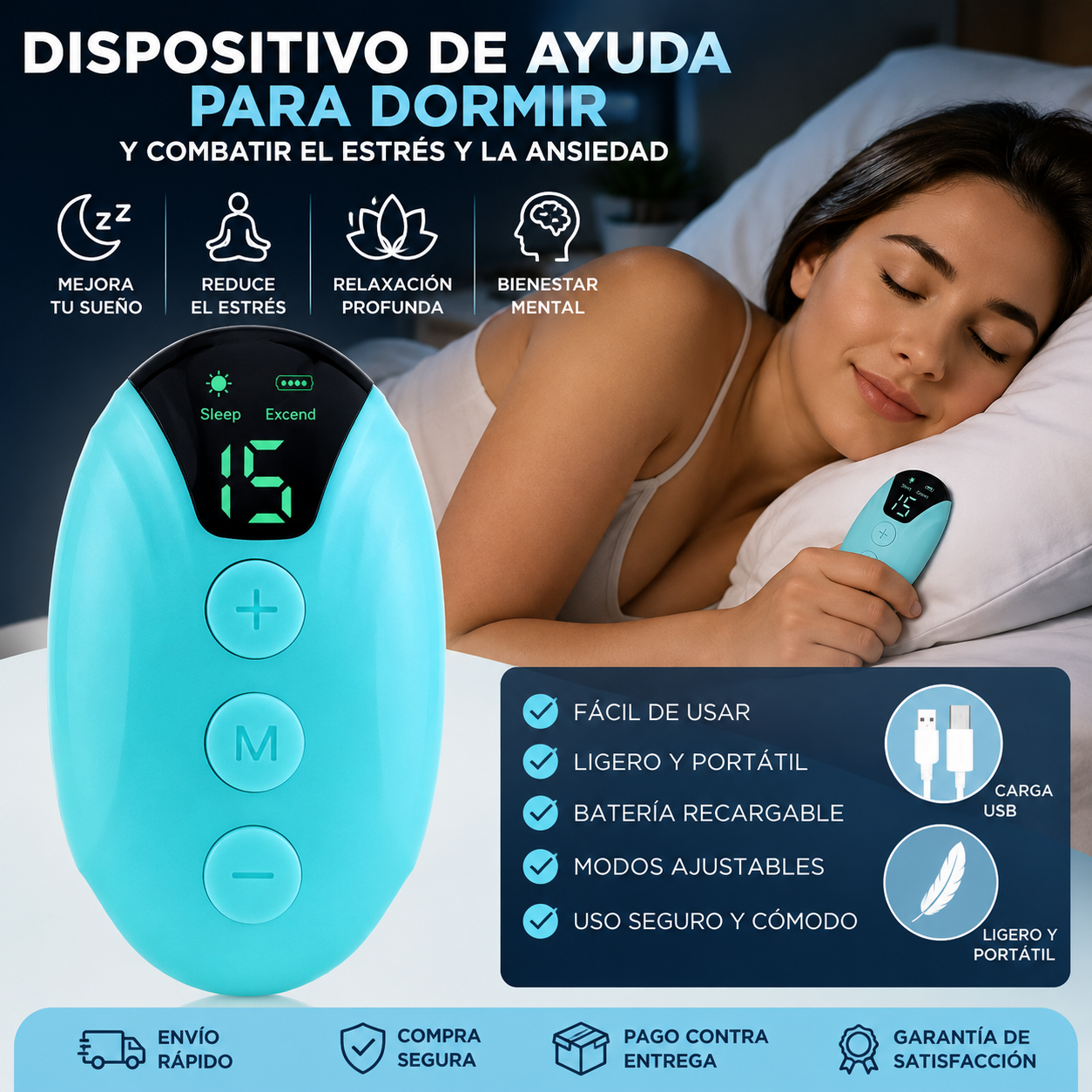 DISPOSITIVO DE AYUDA PARA DORMIR Y COMBATIR EL ESTRÉS Y ANSIEDAD