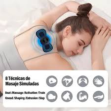 MASAJEADOR DE CUELLO EMS PARCHE ADHESIVO PARA MASAJE CERVICAL RECARGABLE 8 MODOS 19 ENGRANAJES INSTRUMENTO DE TERAPIA PU